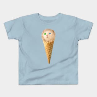 Ice Cream Cone Cat Kids T-Shirt